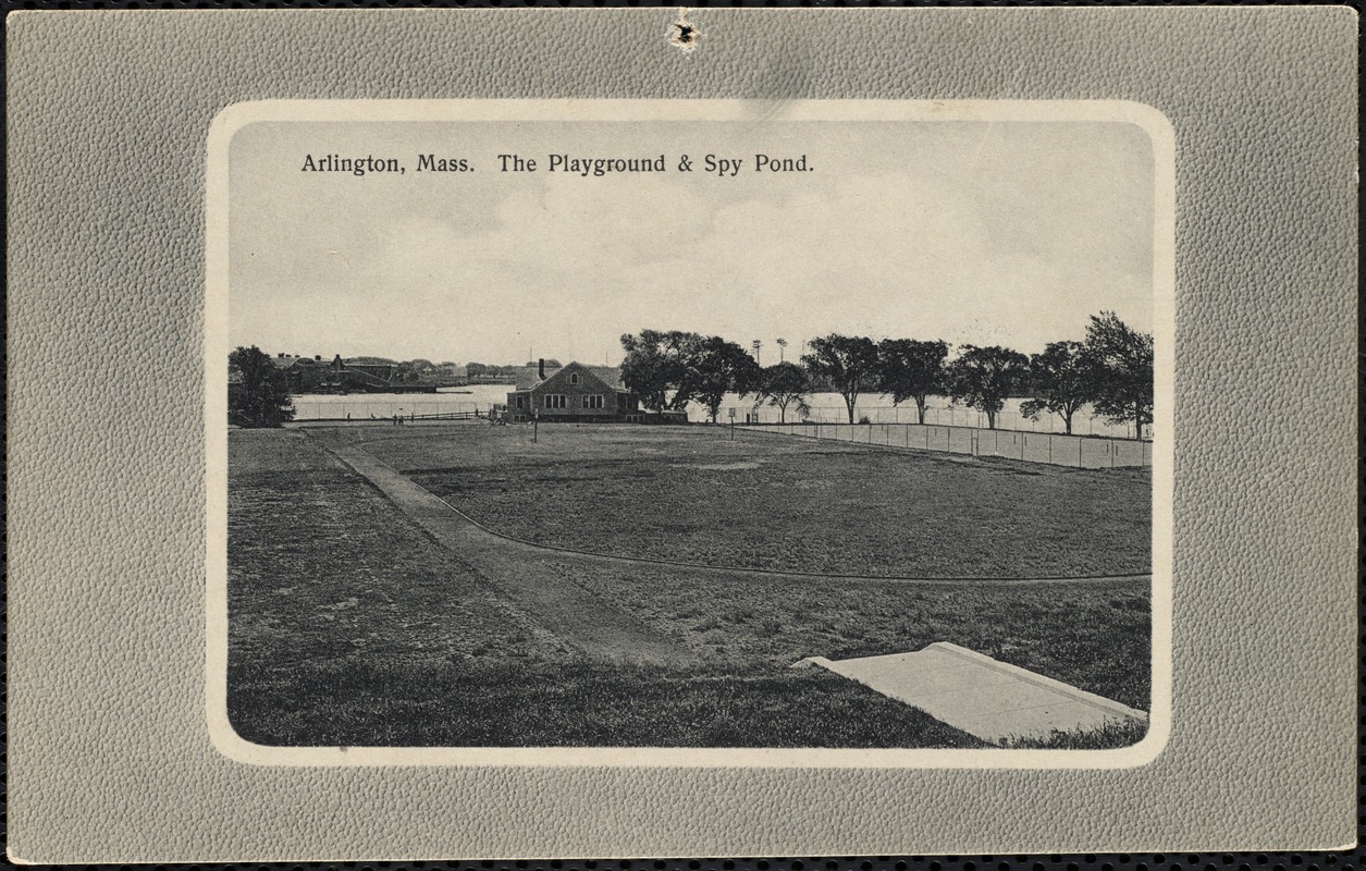 Arlington, Mass. The playground and Spy Pond