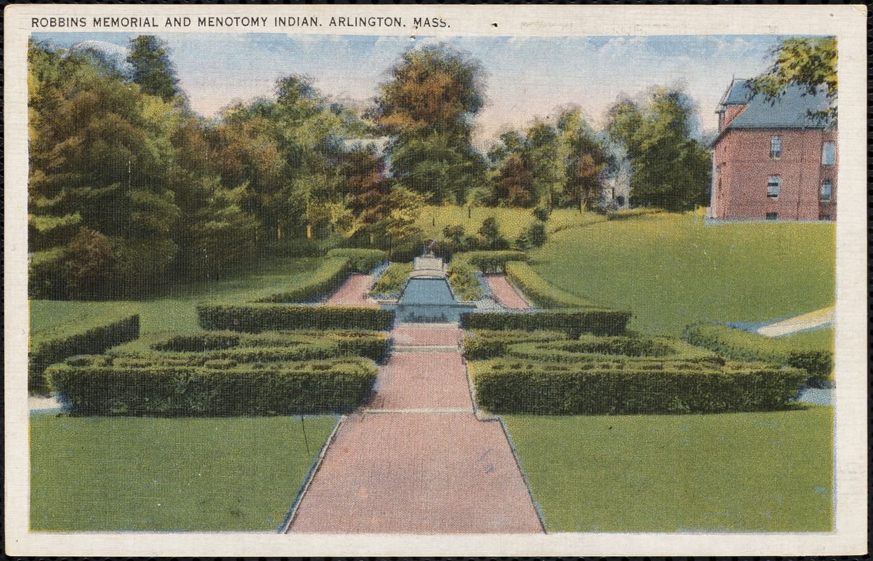 Robbins memorial and Menotomy Indian, Arlington, Mass.