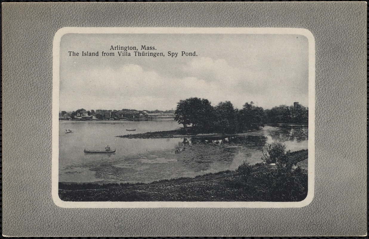Arlington, Mass. The island from Villa Thüringen, Spy Pond