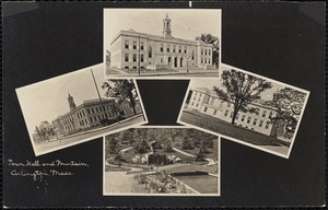 Town hall and fountain, Arlington, Mass.