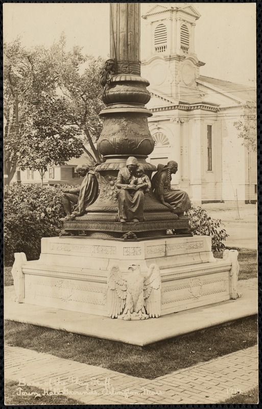 Base of the flag staff, town hall grounds, Arlington, Mass.