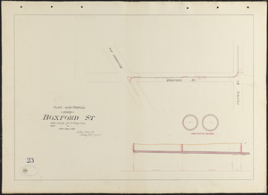 Plan and profile of sewer in Boxford St.