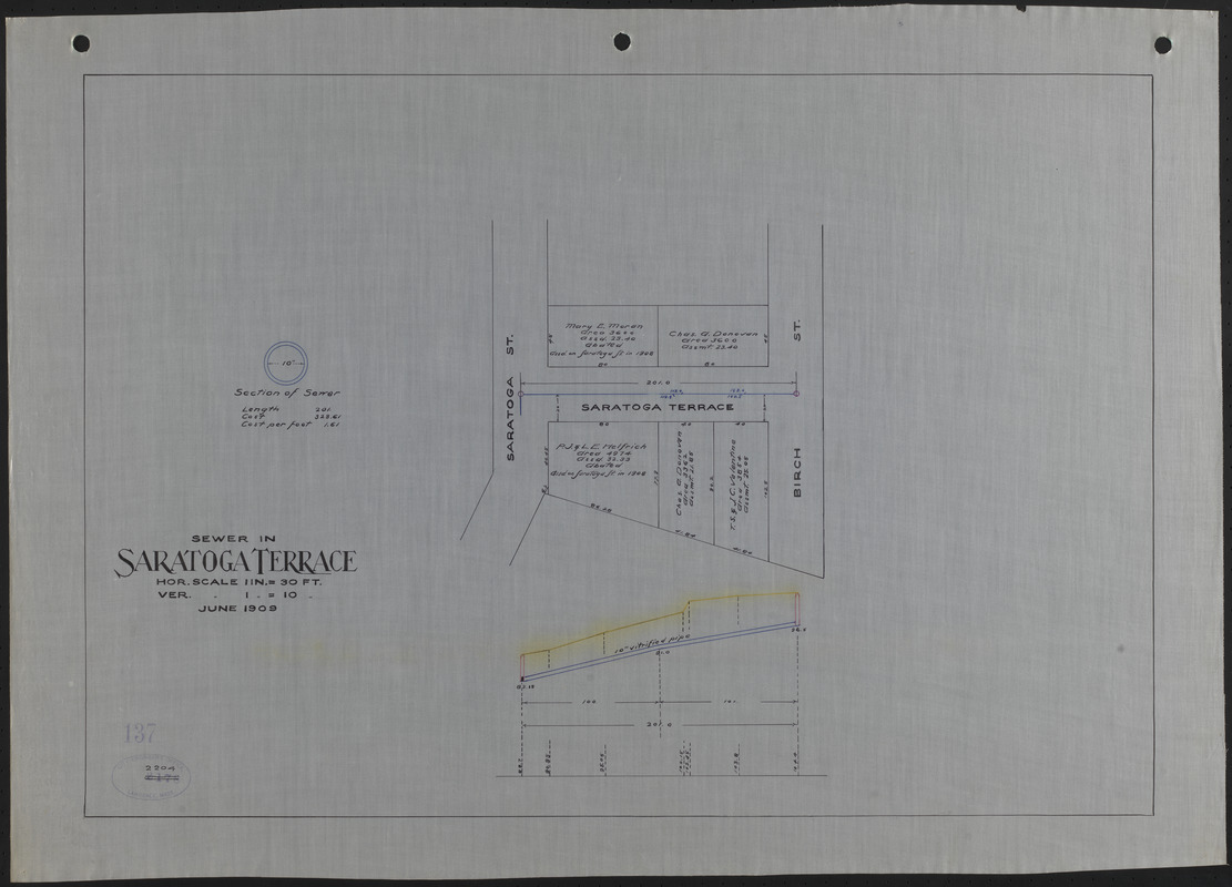 Sewer in Saratoga Terrace Digital Commonwealth