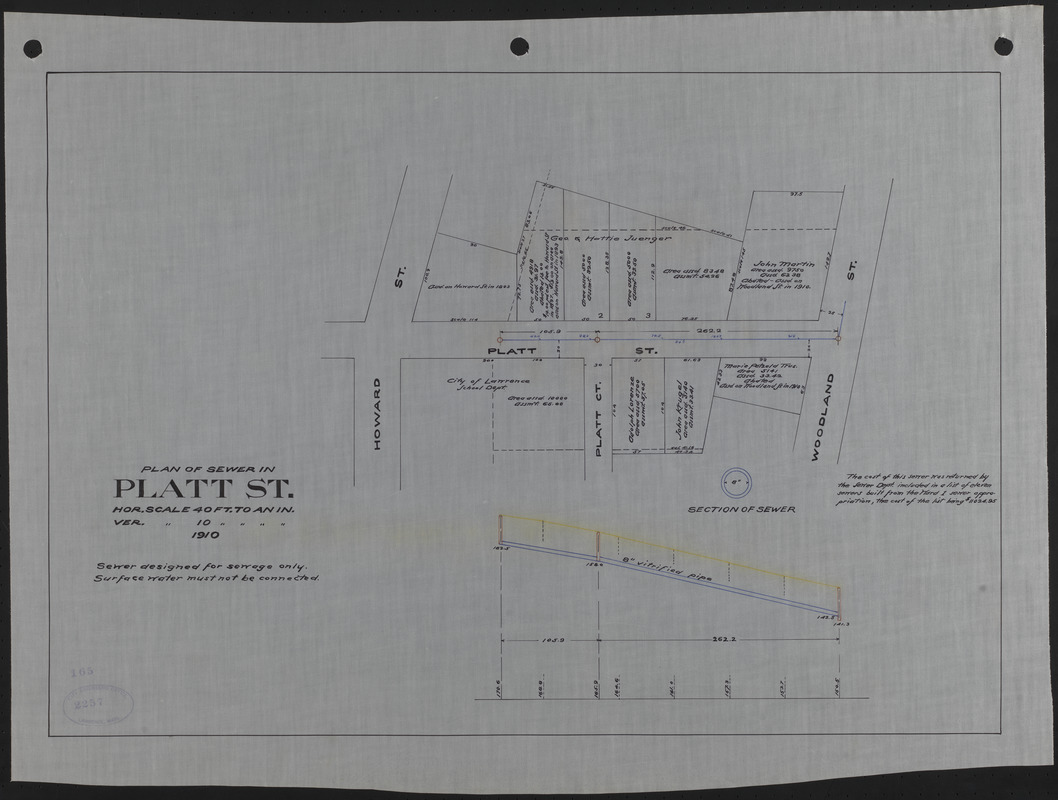 Plan of sewer in Platt St.