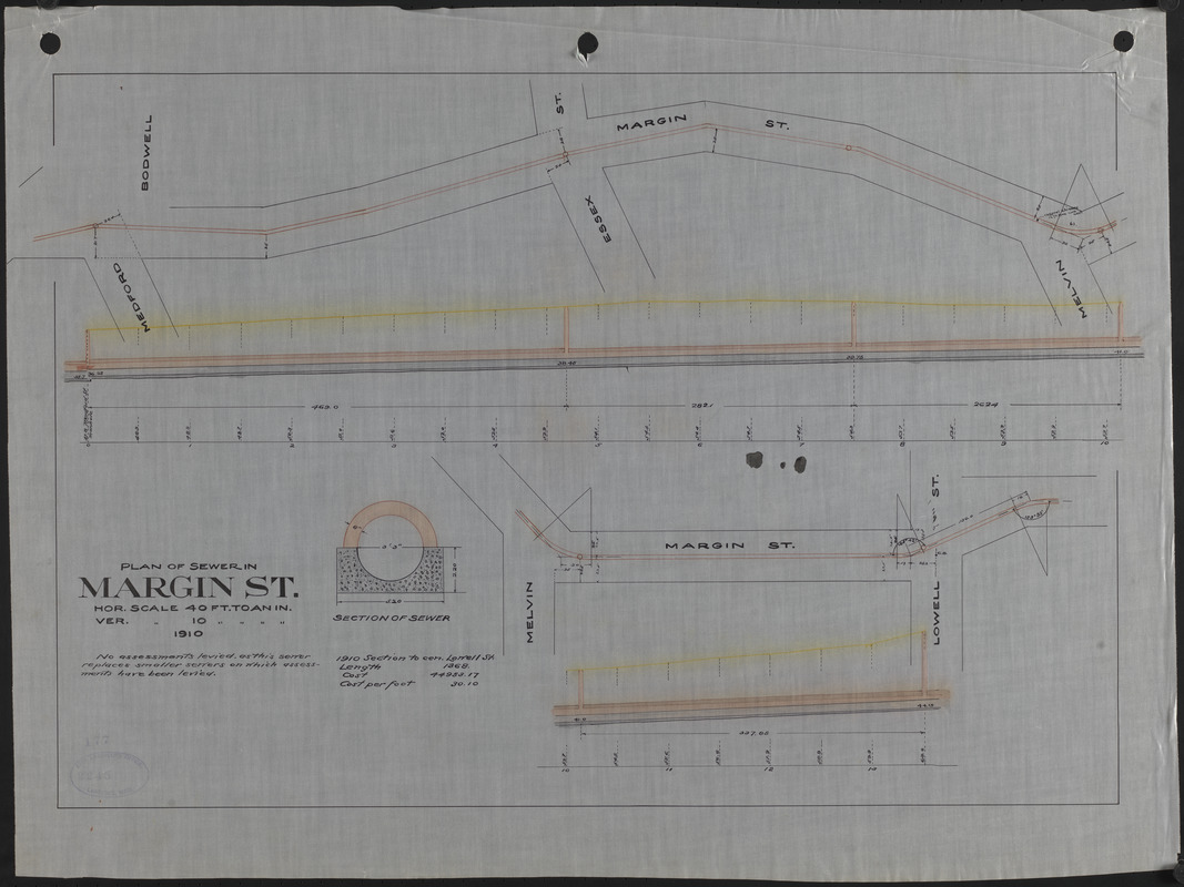 Plan of sewer in Margin St.