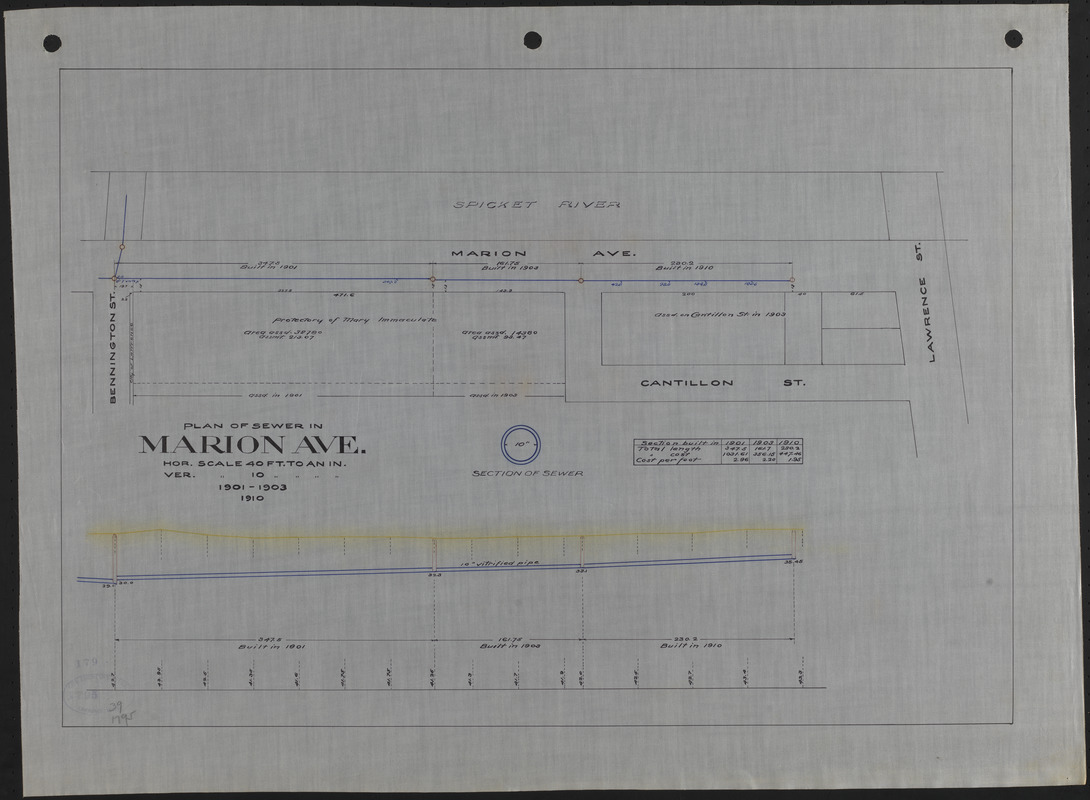 Plan of sewer in Marion Ave.