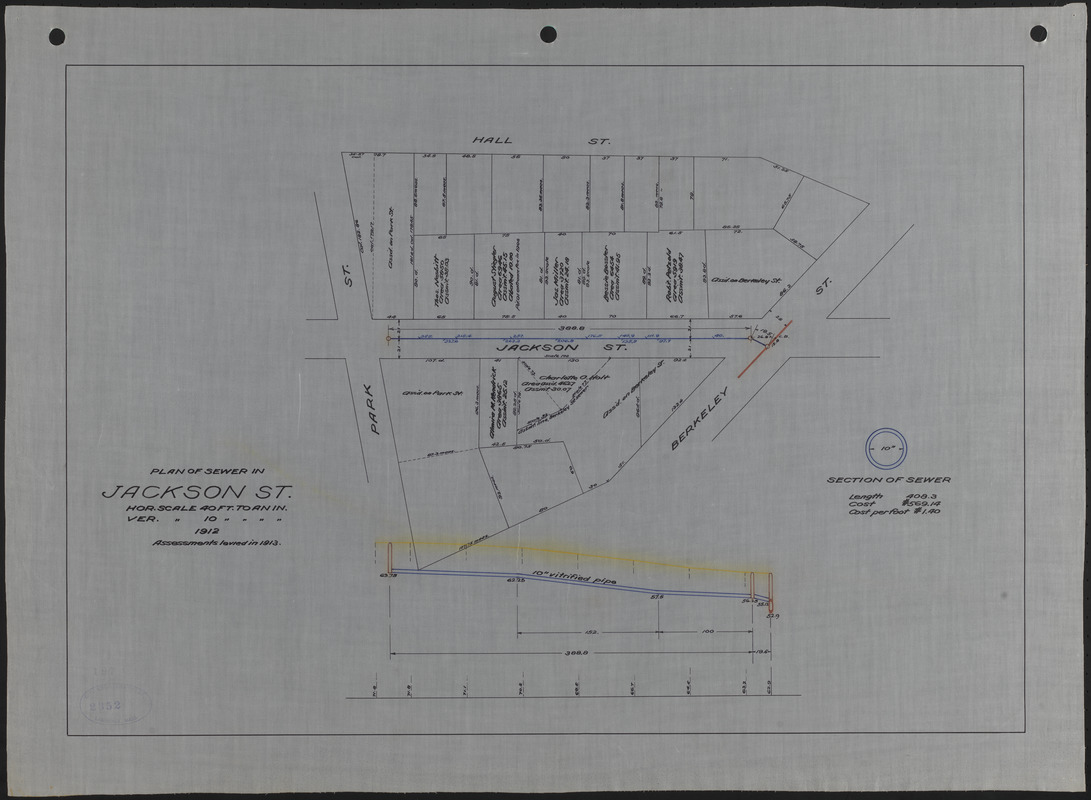 Plan of sewer in Jackson St.