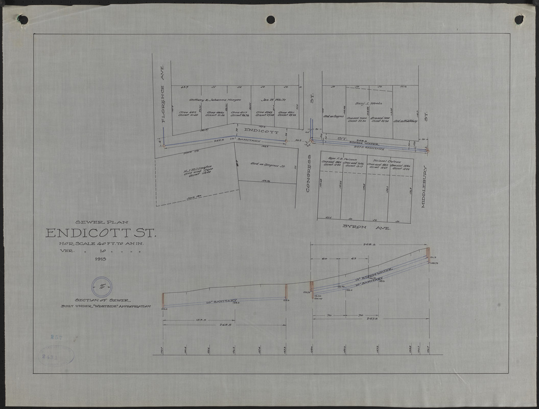 Endicott St. sewer plan