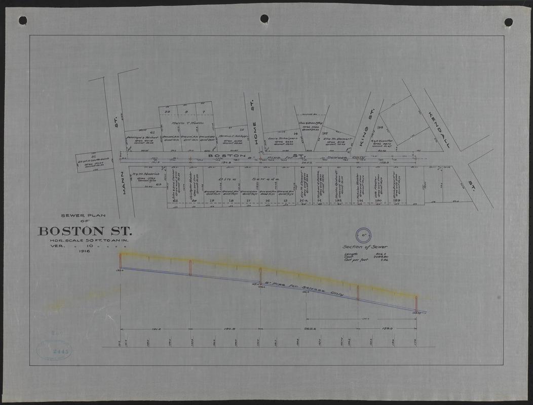 Sewer plan of Boston St.