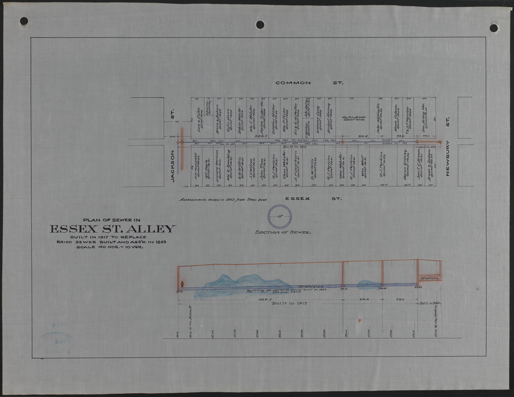 Plan of sewer in Essex St. Alley