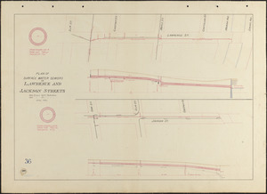 Plan of surface water sewers in Lawrence and Jackson Streets