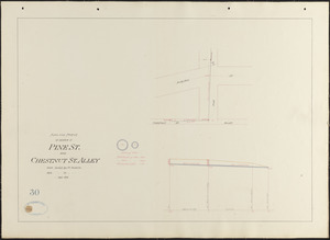 Plan and profile of sewer in Pine St. and Chestnut St. Alley