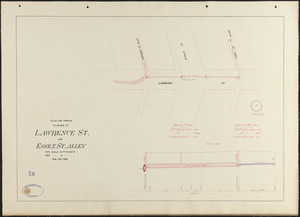 Plan and profile of sewer in Lawrence St. and Essex St. Alley
