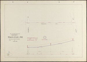 Plan and profile of sewer in Trenton St.