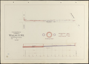 Plan and profile of sewer in Walnut St.