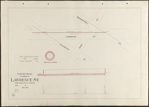 Plan and profile of sewer in Lawrence St.