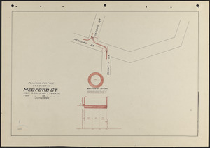 Plan and profile of sewer in Medford St.