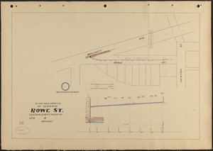 Plan and profile of sewer in Rowe St.