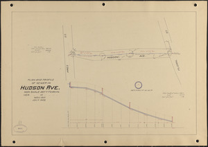 Plan and profile of sewer in Hudson Ave.