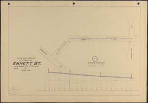 Plan and profile of sewer in Emmett St.
