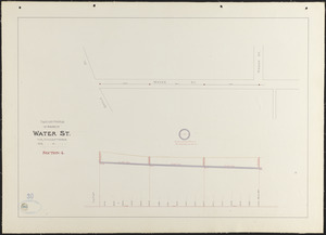 Plan and profile of sewer in Water St., section 4