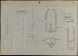 Methuen sewerage, preliminary sketch for weir and sump manhole, Spicket River