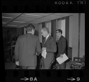 Ted Kennedy and Kevin White at meeting with Massachusetts mayors
