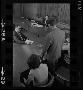 Unidentified man rises for a question during meeting between mayors and Sen. Kennedy