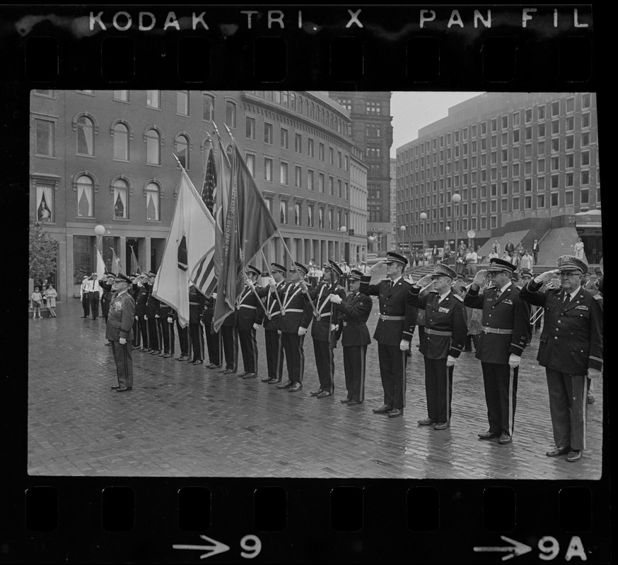 Color guard at Boston City Hall on Fourth of July