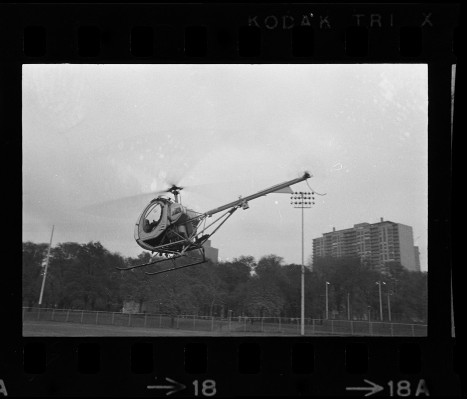 Helicopter with Mayor Kevin White taking off