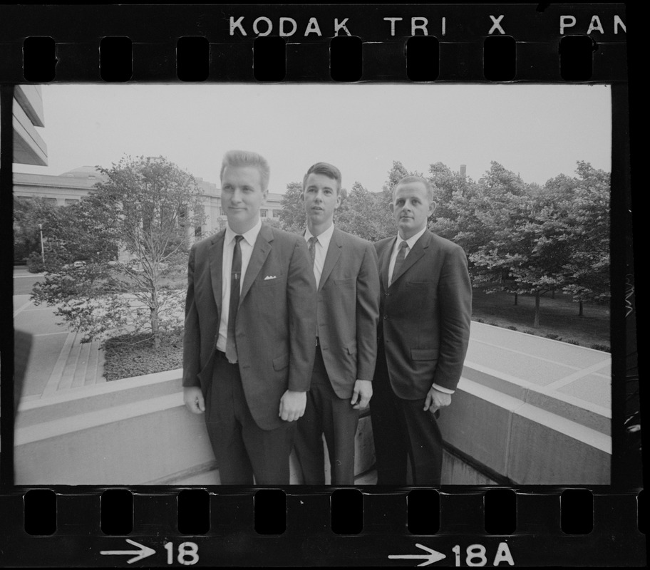 MIT scientists named as astronauts are Dr. Anthony W. England, left, Dr. William B. Lenoir, and Dr. Philip K. Chapman