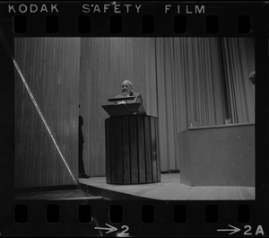 Walt W. Rostow speaking at Kresge Auditorium, MIT