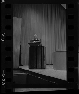 Walt W. Rostow speaking at Kresge Auditorium, MIT