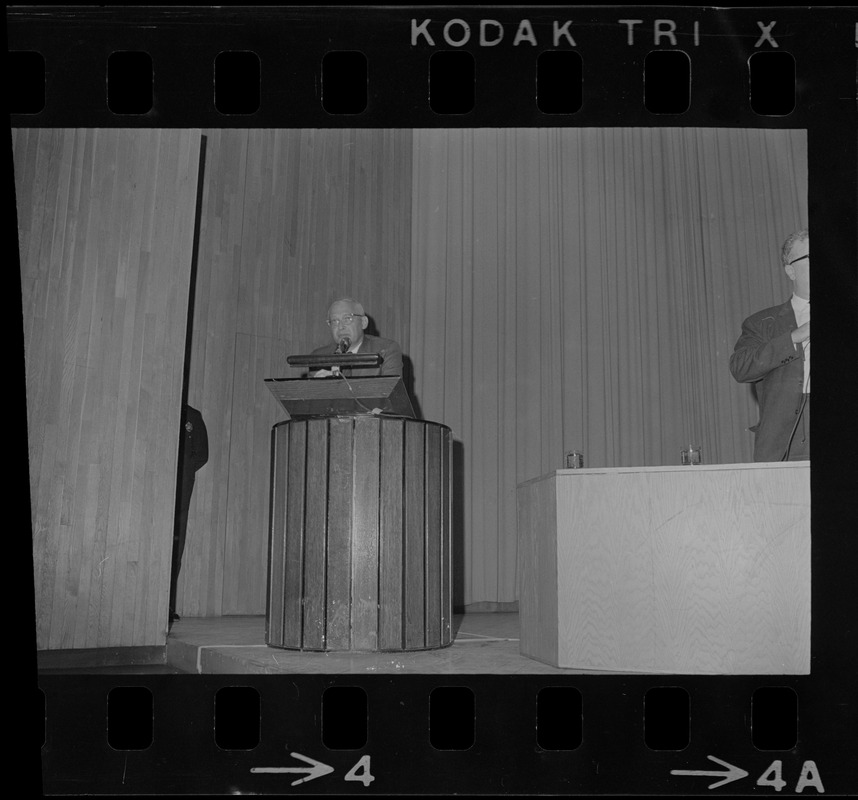 Walt W. Rostow speaking at Kresge Auditorium, MIT