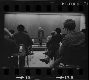 Walt W. Rostow speaking in a classroom