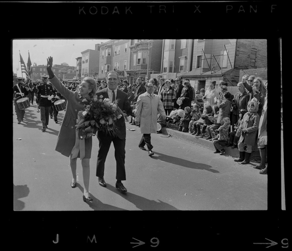 Boston Mayor Kevin White and Kathryn White at St. Patrick's Day parade