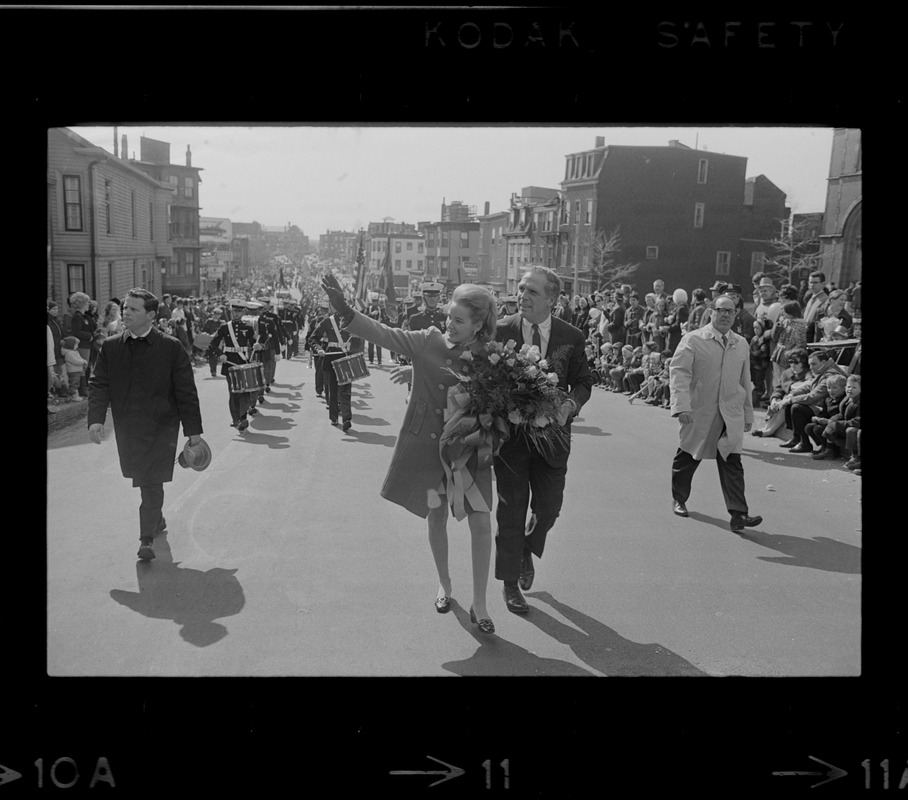 Boston Mayor Kevin White and Kathryn White at St. Patrick's Day parade