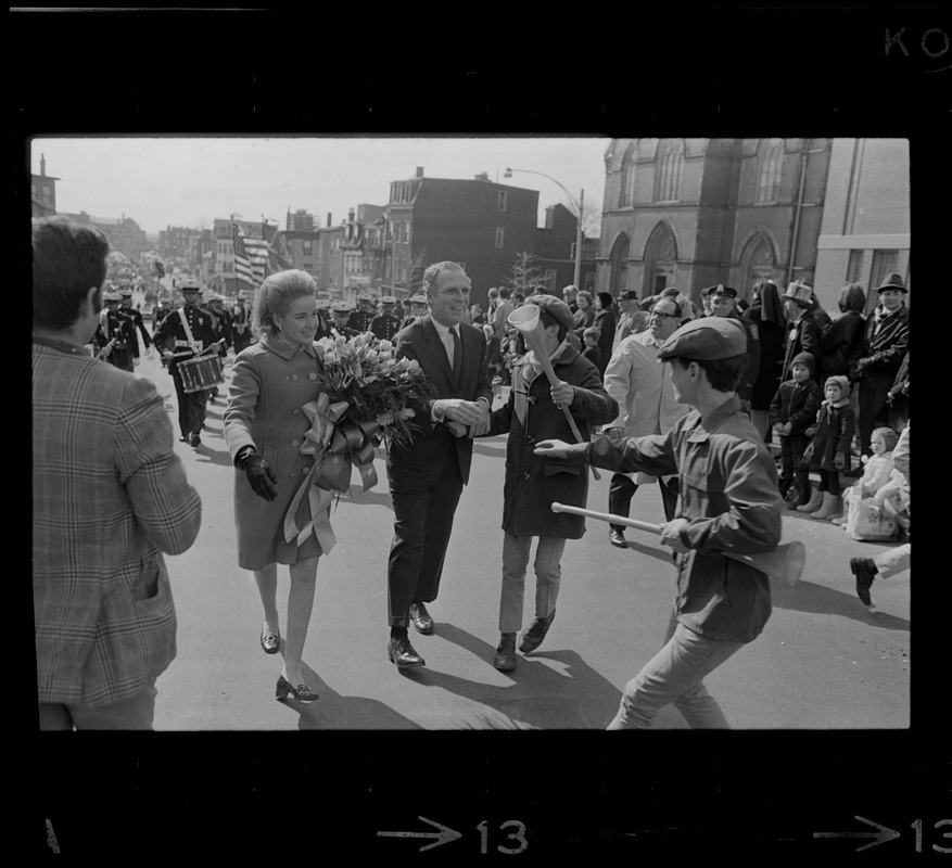 Boston Mayor Kevin White and Kathryn White at St. Patrick's Day parade