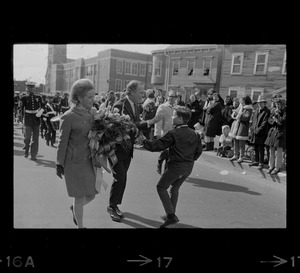 Boston Mayor Kevin White and Kathryn White at St. Patrick's Day parade