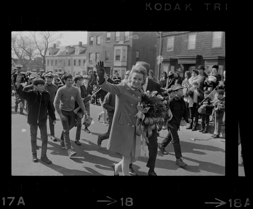 Boston Mayor Kevin White and Kathryn White at St. Patrick's Day parade