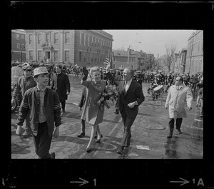 Boston Mayor Kevin White and Kathryn White at St. Patrick's Day parade