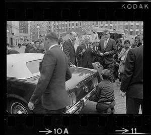 Demonstration of Boston Mayor Kevin White's natural gas car in City Hall Plaza