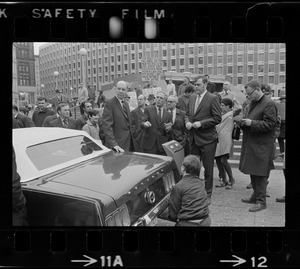 Demonstration of Boston Mayor Kevin White's natural gas car in City Hall Plaza