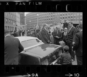 Demonstration of Boston Mayor Kevin White's natural gas car in City Hall Plaza