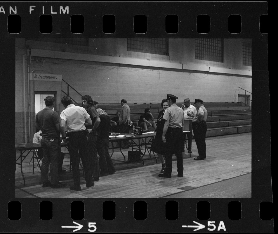 Unidentified persons in gymnasium