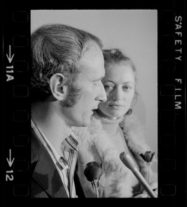 Lyle Jenkins and Elisabeth Neumann at press conference following her release from prison in East Germany