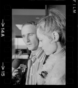 Lyle Jenkins and Elisabeth Neumann at press conference following her release from prison in East Germany