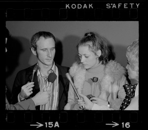 Lyle Jenkins and Elisabeth Neumann at press conference following her release from prison in East Germany