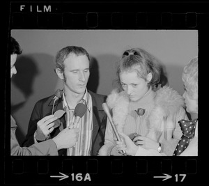 Lyle Jenkins and Elisabeth Neumann at press conference following her release from prison in East Germany