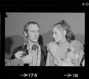 Lyle Jenkins and Elisabeth Neumann at press conference following her release from prison in East Germany